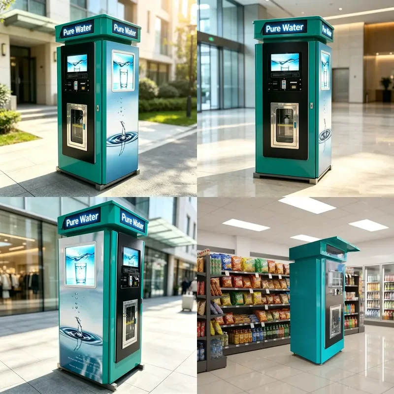 for Coin Purified Cold Water Vending Machine Card QR Code Water Bottle Vend Dispenser Alkaline Sparkling Spring Water Vendor