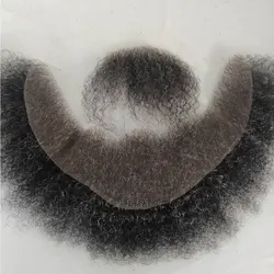 Afro Curl Human Hair Fake Beard For Men Fake Mustach Beard False Facial Hair Hand Tied Lace Beards