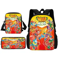 SuperThings Wild Superzings Kinder-Schulrucksack mit Umhängetasche, Bleistiftbeutel, Schultaschen für Jungen und Mädchen, bestes Geschenk