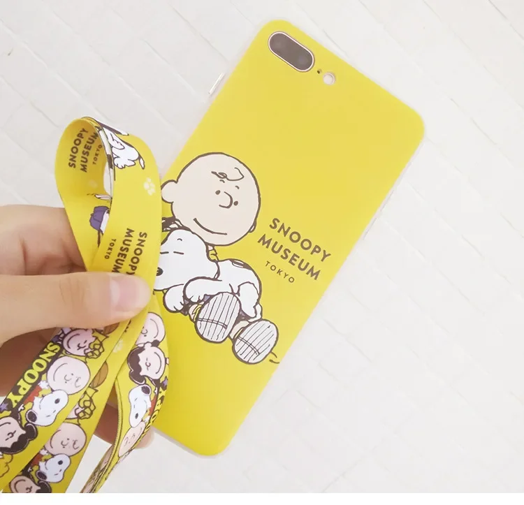 Snoopy Cartoon Lanyard Mobile Phone ID Keychain Neck Strap Anime Anti-lost Gift