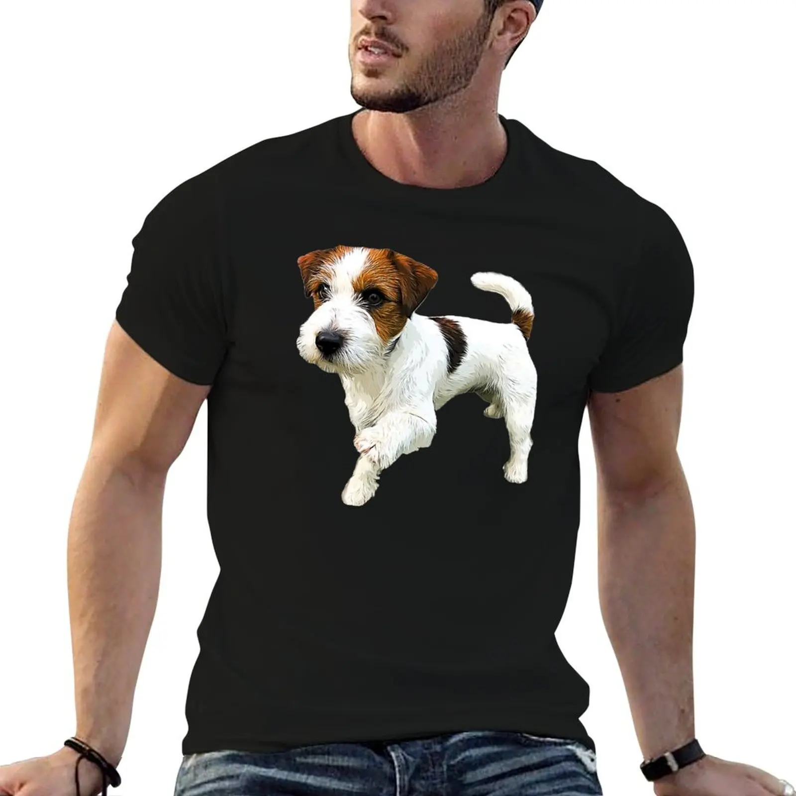 Jack Russell Terrier Dog Art T-Shirt man t shirts for men t shirt men 100% cotton luxury brand anime t shirts oversize T-shirt