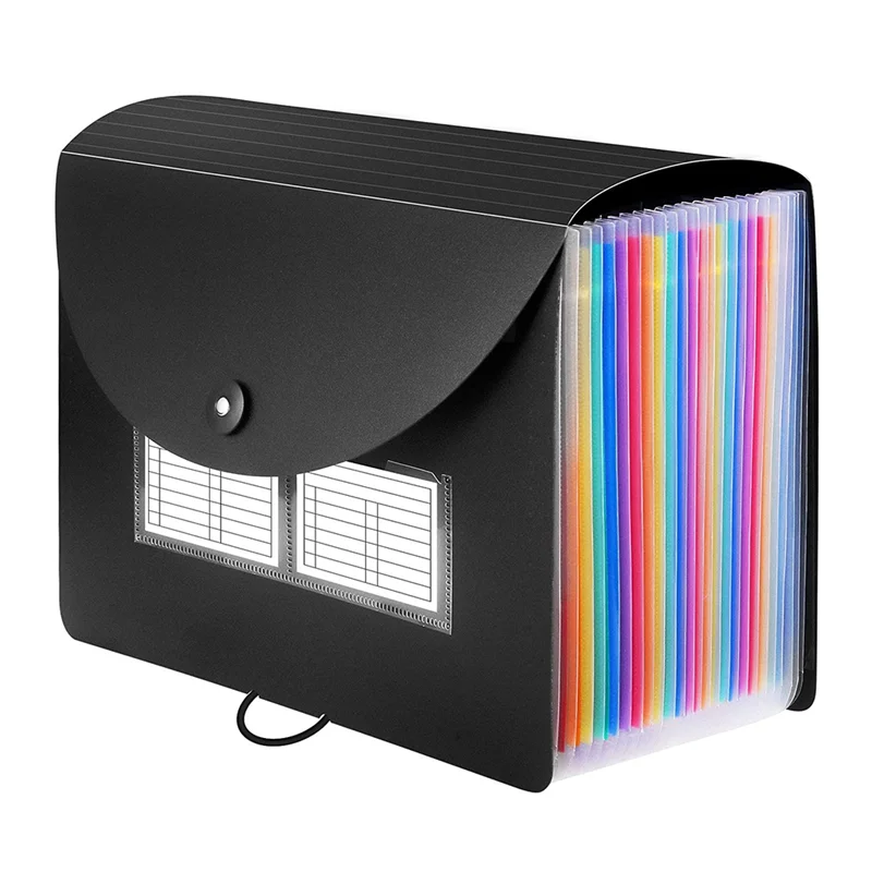 

Suitable 24 Pockets Expanding File Folder Accordion Folders With Blank Labels Desktop Storage Organizer