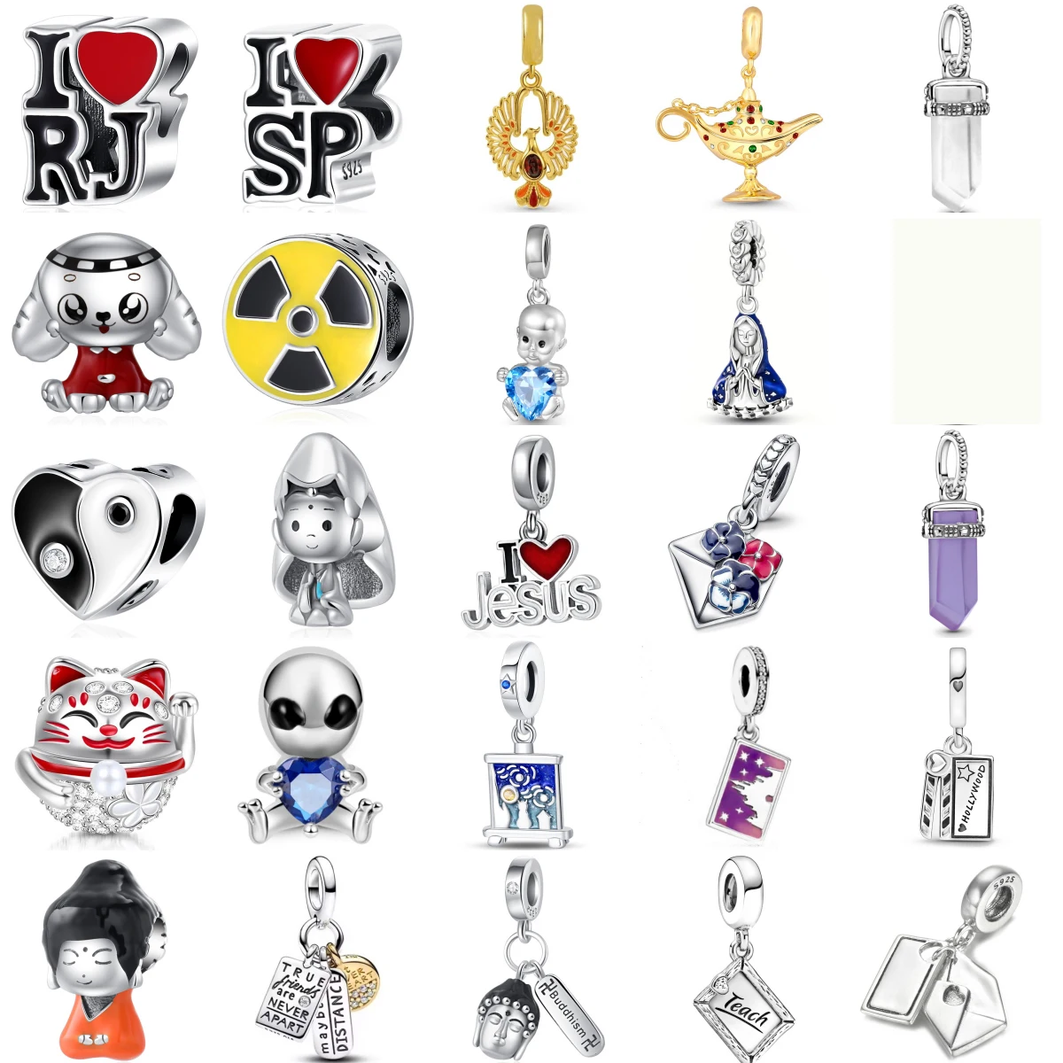 New 925 Silver Religious Belief Phoenix Divine  Maneki Neko Charm Pendant Fit Original Necklace Bracelet Women Jewelry DIY Gift