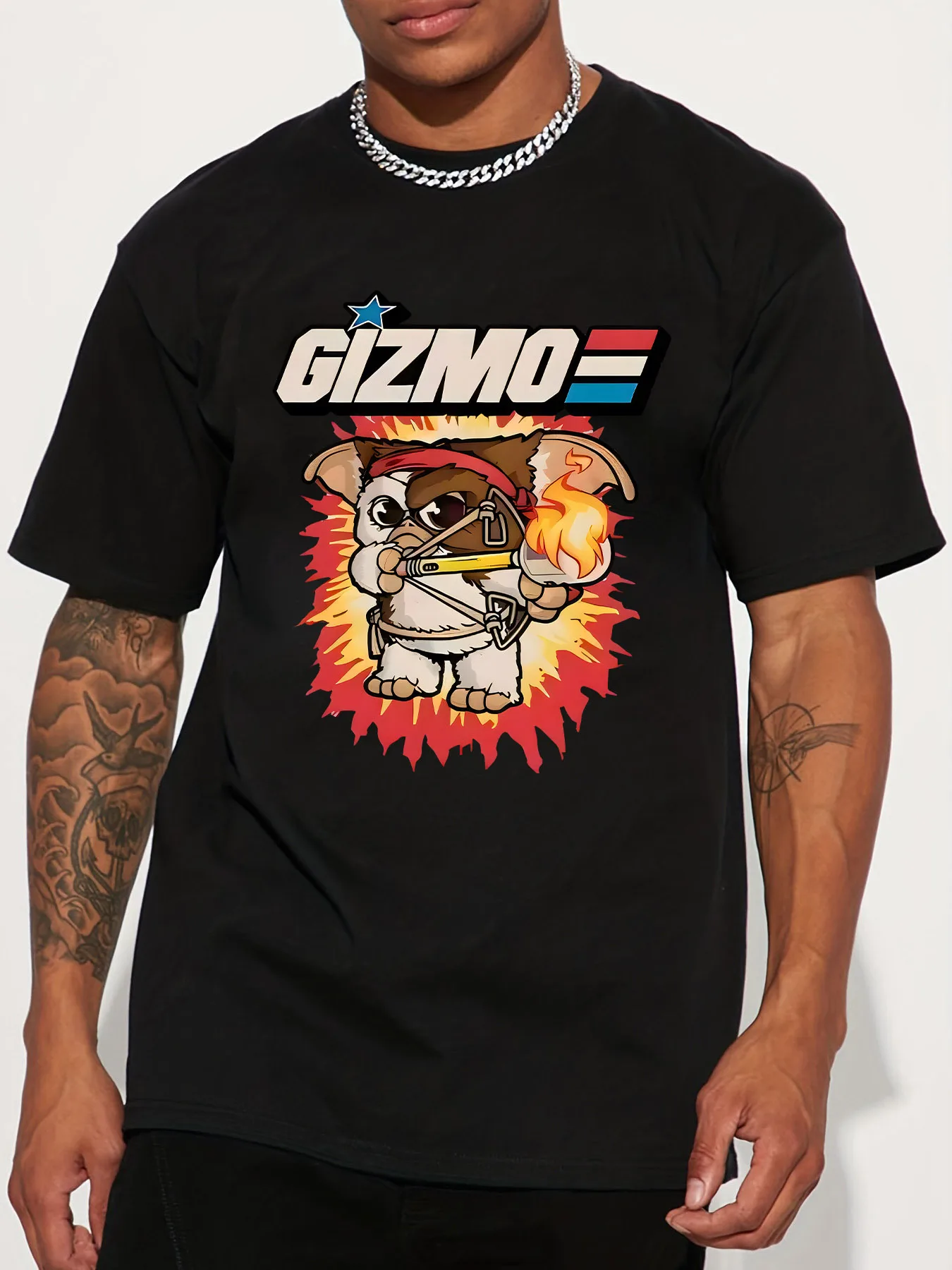 

Футболка с рисунком Gizzmo The Little Warrior, 100% хлопок, с круглым вырезом и коротким рукавом, летняя повседневная мужская футболка, уличная одежда