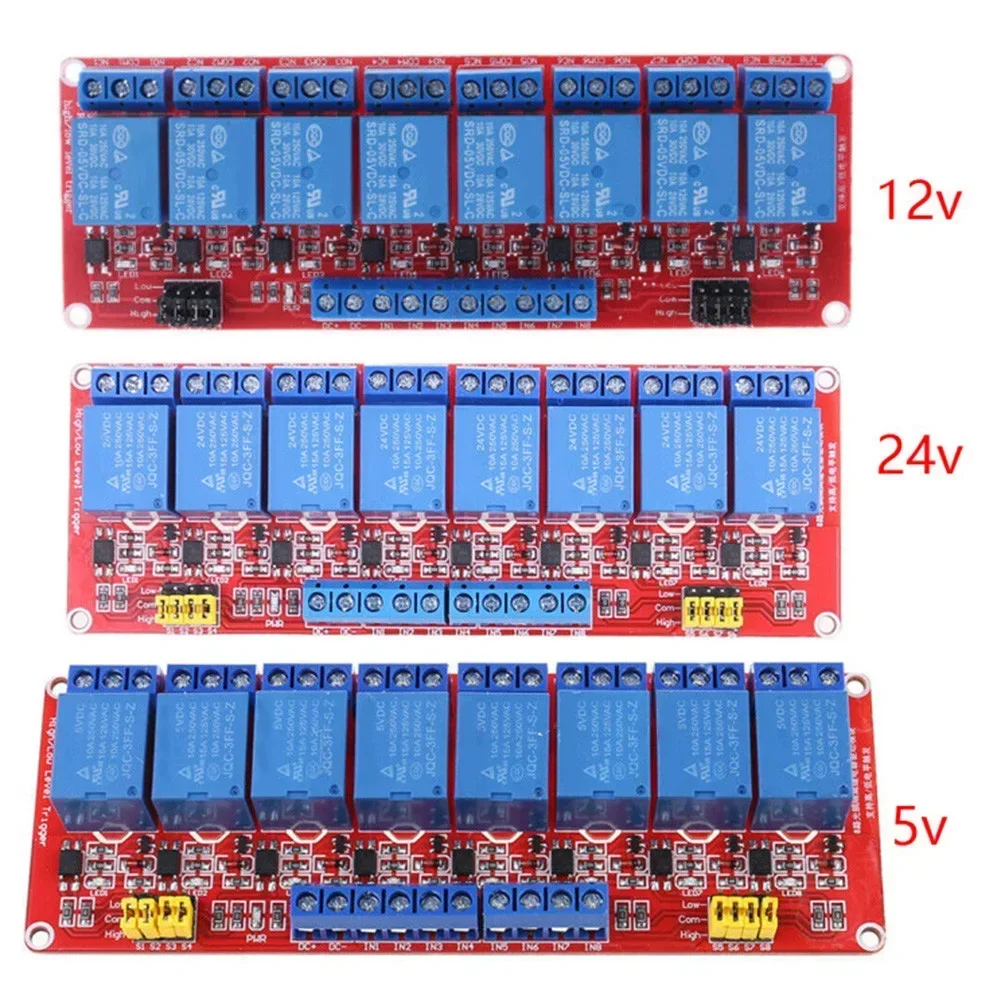 1pc 5V/12V/24V 8 Channel Relay Module High And Low Level Trigger Relay Control W/ Optocoupler Relay Module Electrical Supplies