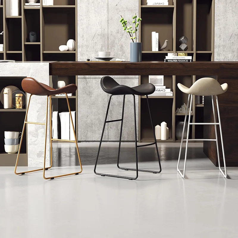 Household Modern Simple Bar Chair Nordic High Stool Bar Stool High Foot Net Red Bar Stool Front Desk Chair Bar Chair