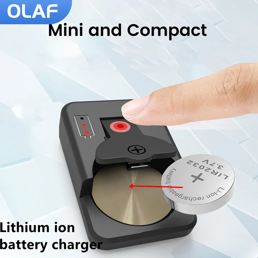 Button Lithium Battery Charger With LED Portable Charger For LIR1025/1220/1254/1620/1632/2016/2025/2032/2430/2450 Accessories