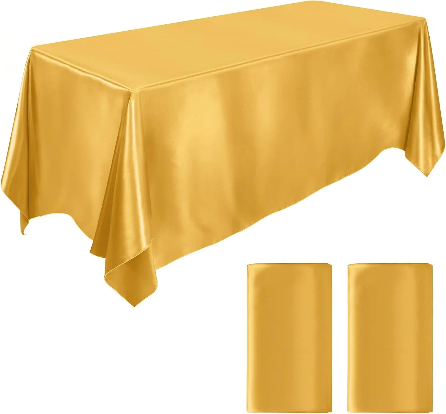 Rectangle Tablecloth Satin Table Cloth Bright Smooth Gold Table Cover Wedding Baby Shower New Year Party Supplies Table Decors