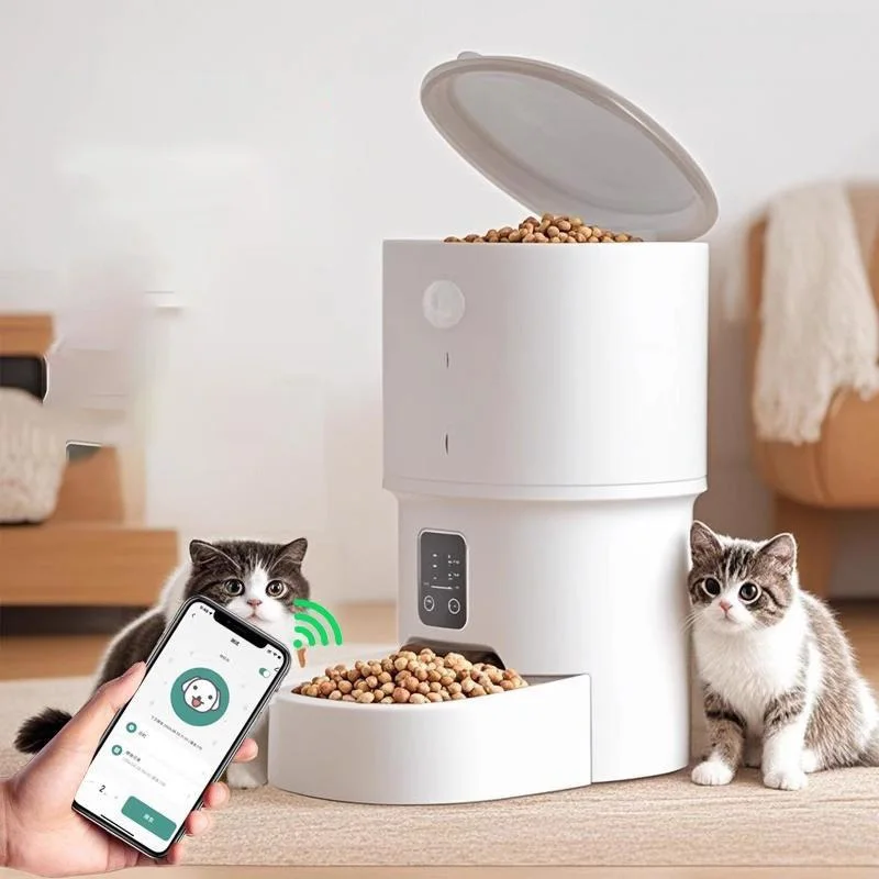 

4L Smart Pet Feeder Remote WIFI Timing Quantitative Large-Capacity Charging Washable Feeding Record for Cat Dog Pet Supplies