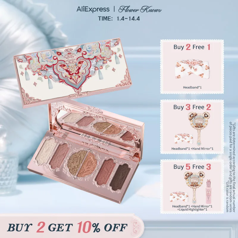 

Цветок знает бабочка Облако воротник коллекция тисненые шесть цветов Палитра макияжа читаемая подходит для ежедневного использования 6,5 г