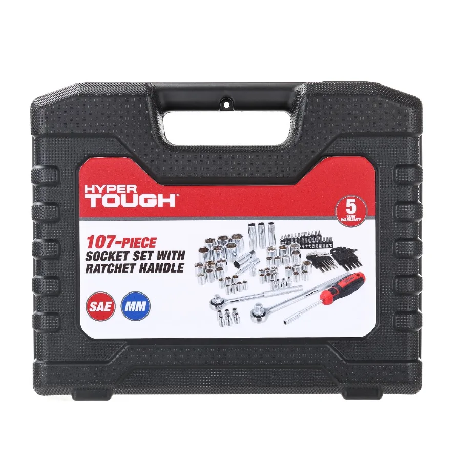 

Набор головок для гайковерта 107 предметов, размеры 1/4, 3/8, 1/2 дюйма, для механиков