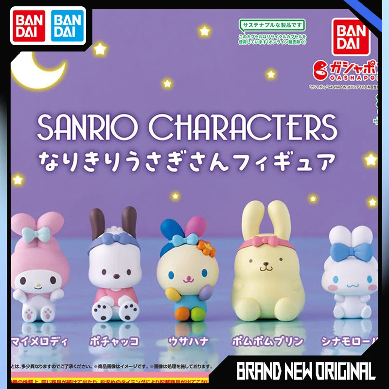 

Genuine Bandai Sanrio Characters Narikiri Usagi-san Figure Gashapon Cute Melody Pochacco Rabbit Style Collectible Mini Figure