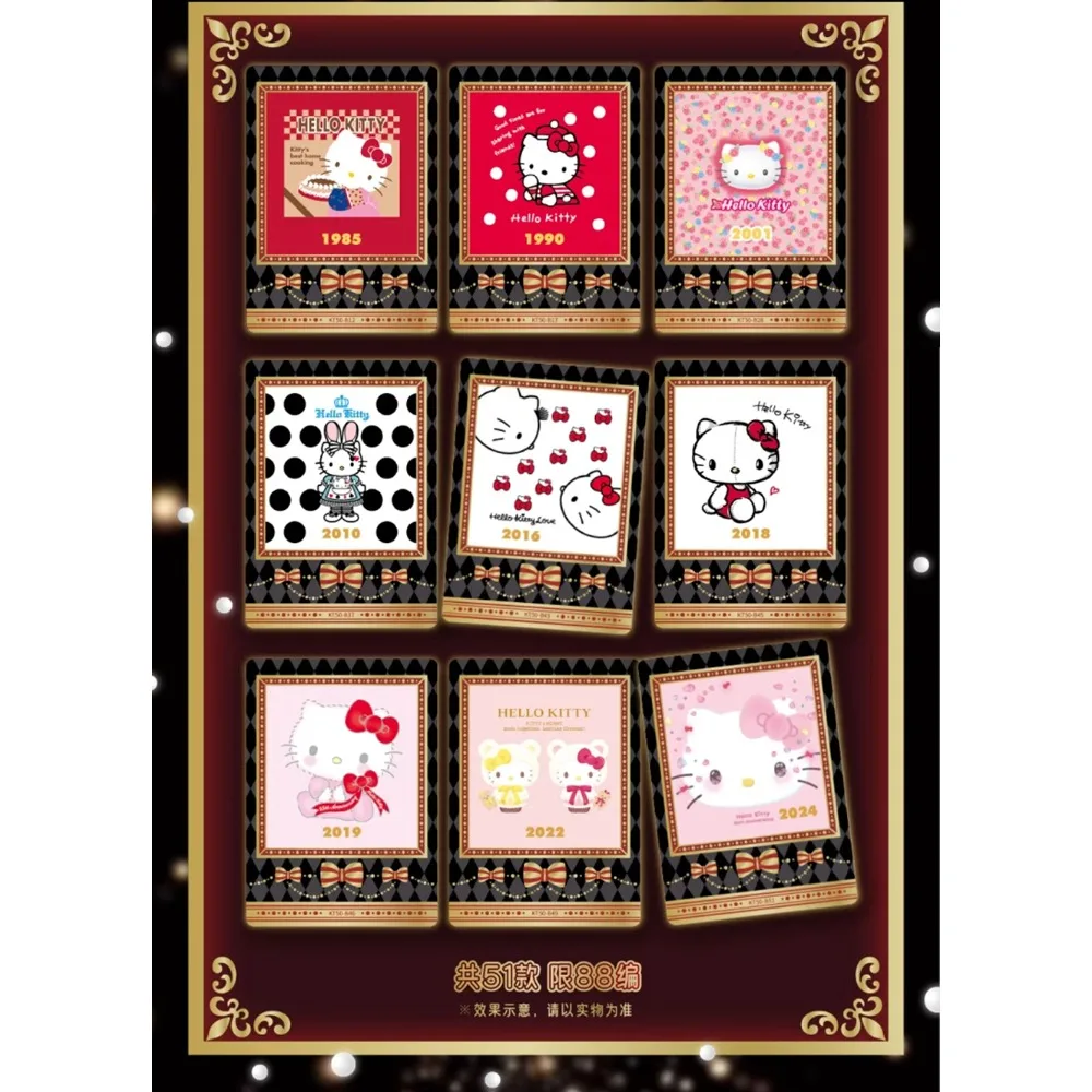 Tarjetas de colección originales de VANCARD'S Hello Kitty, estrella de dibujos animados de Anime, viaje de crecimiento, tarjeta de sello artístico del 50 aniversario, regalos para niñas