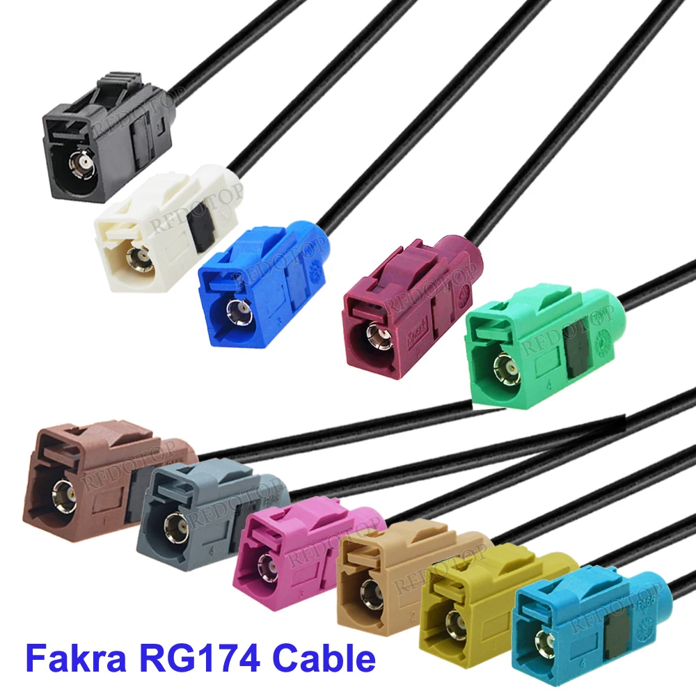 RG174 Cable Fakra A B C D E F G H I K M Z Female Connector Car Radio Antenna Extension Pigtail for GPS RF Communications Systems