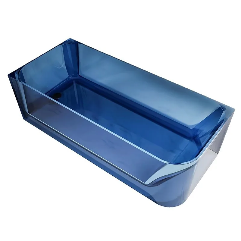 

Transparent resin bathtub left and right skirt deep bubble home hotel engineering homestay bath