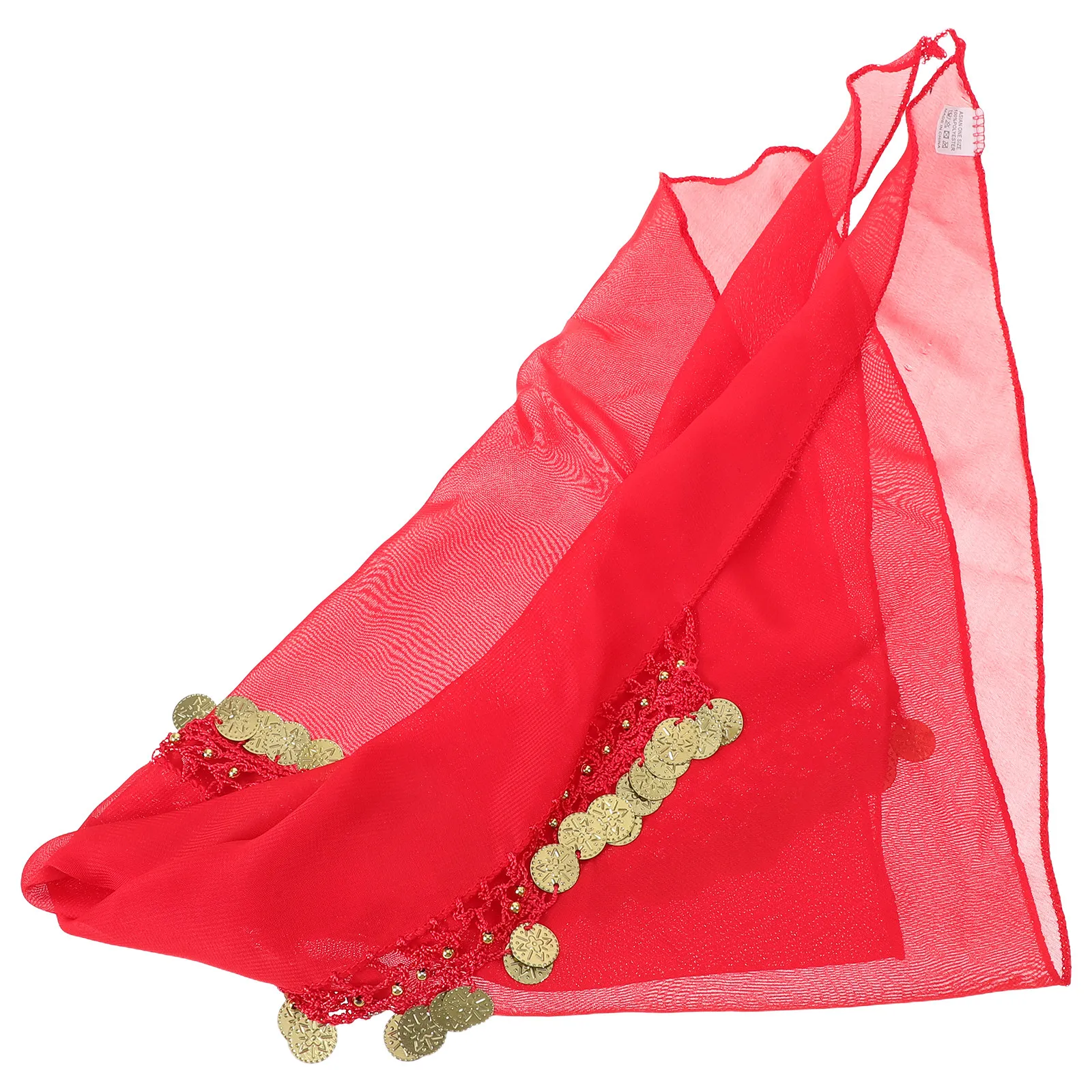 Coin Headpiece Scarf Red Tribal Festival Headwear Indian Bandana Belly Dance Accessories Ethnic Costume Hairpiece