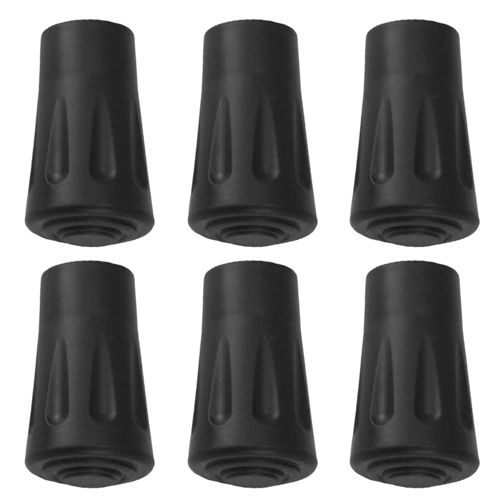 6pcs Non-Slip Rubber Tips for Trekking Poles Walking Stick End Protectors Shock Absorption Hiking Accessory(only sell Rubber Tip