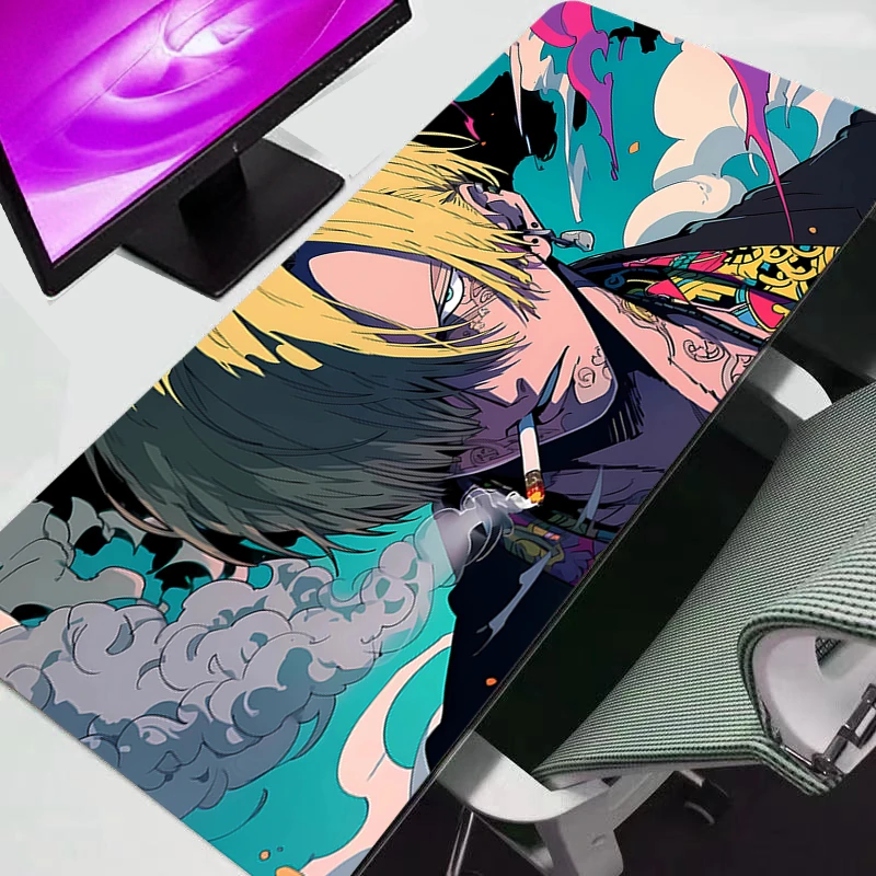 

Коврик для мыши One Piece, большой, для геймеров, игровые аксессуары, скоростной, для клавиатуры, резиновый, с обработанными краями, настольный коврик, для ноутбука, аниме, Max XXL