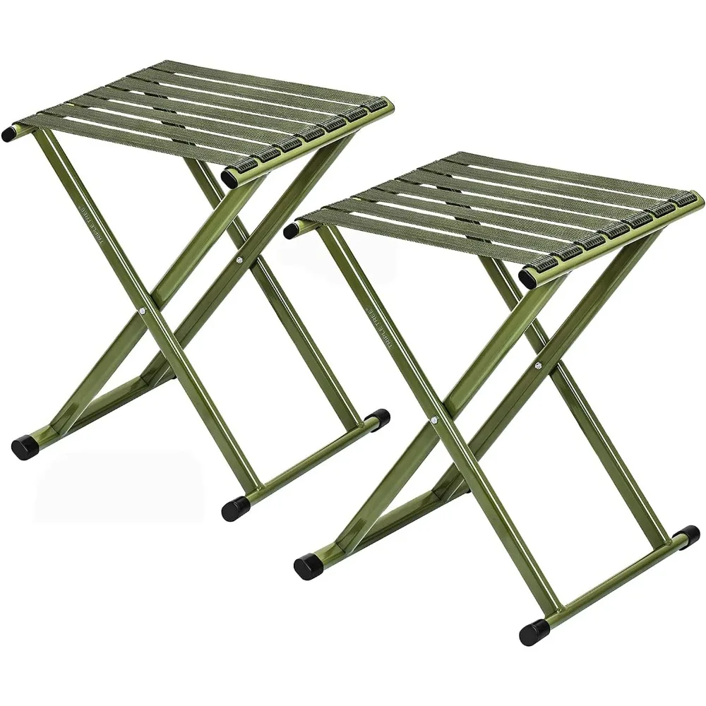 

Folding Stool,2-Pack Portable Camping Stool 17.8inch Height Lightweight Stainless SteelFoldable Chair for OutdoorCamping Walking