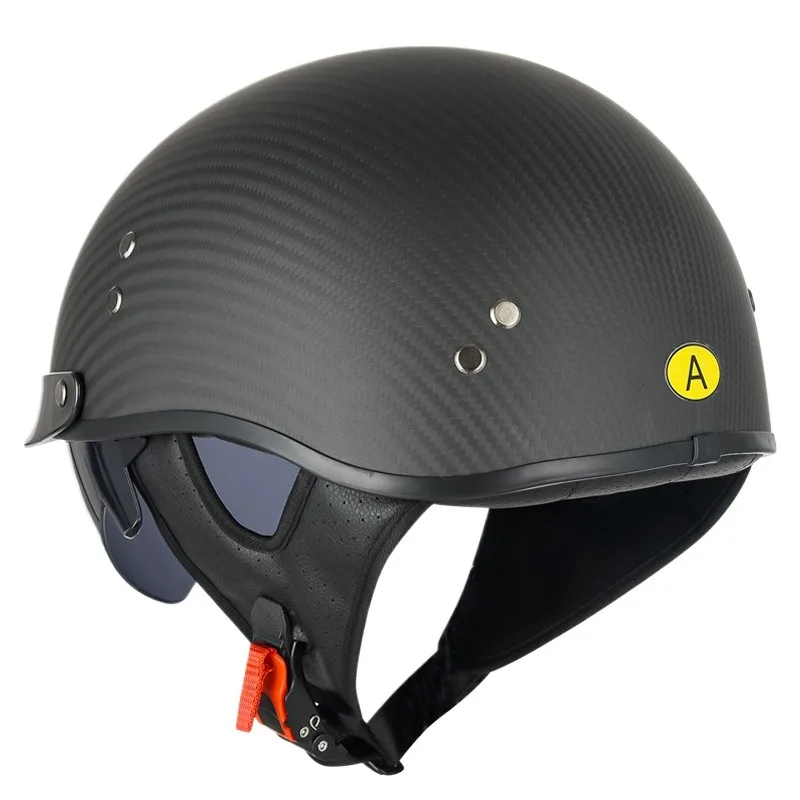 

STLFCarbon Fiber Helmet Retro Half 3C Men's Cycling Motorcycle Helmet Women's Locomotive Riding Helmet