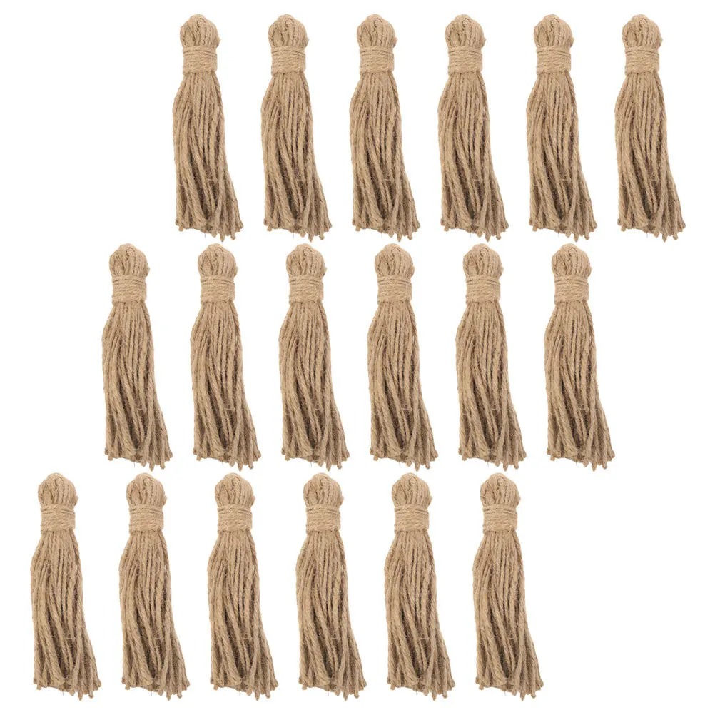 

30Pcs Jute Tassels for Crafts Wood Bead Projects Burlap Twine String Christmas Rustic Decorations Burlap Twine