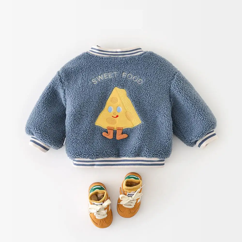 Infant Girls Cotton Padded Jacket Plus Velvet Thick Toddler Boys Warm Cartoon Coat 2025 Winter New Baby Long Sleeve Fleece Coat
