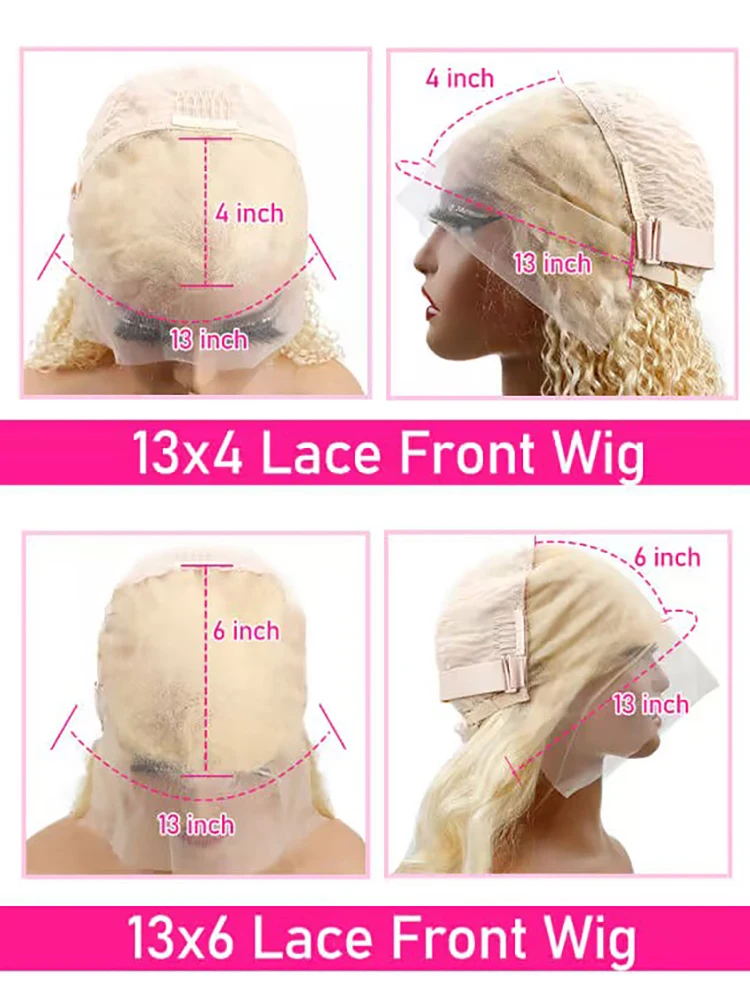 200% Density 613 Blonde Wavy 13x6 Lace Front Human Hair Wigs Body Wave 50 52 Inch Hd Transparent 13x4 Lace Frontal Wig For Women