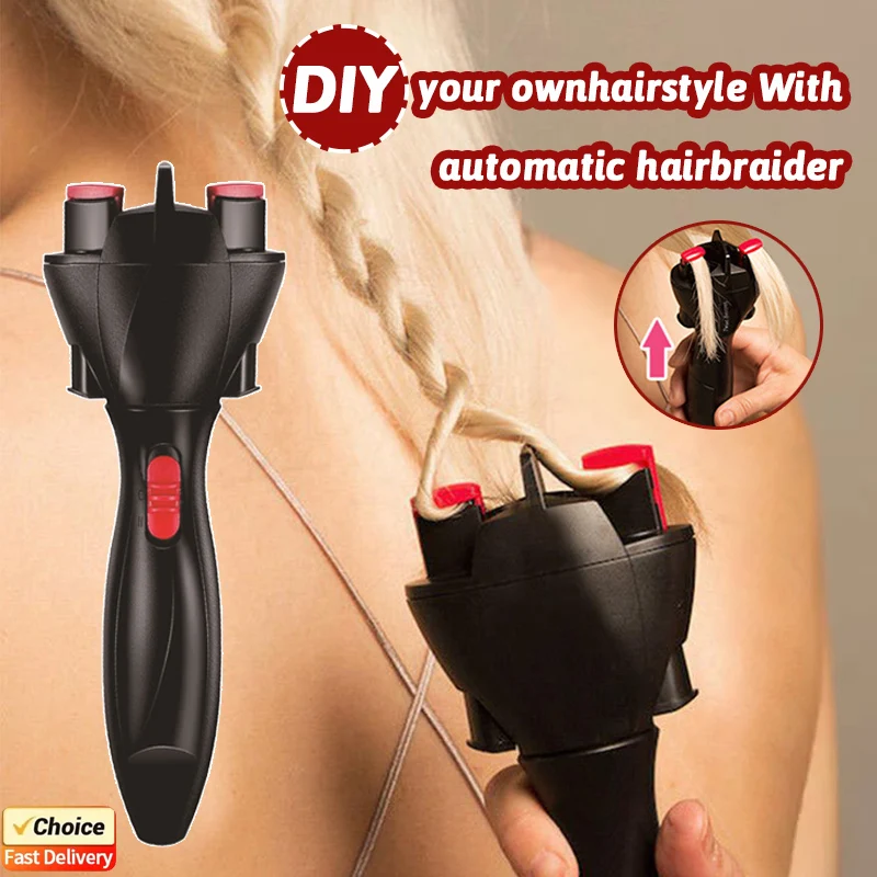 Electric Hair Braider Automatic Plait Styling Machine Quick Braiding Tool Cordless Portable Hair Styling Tool for Home Travel