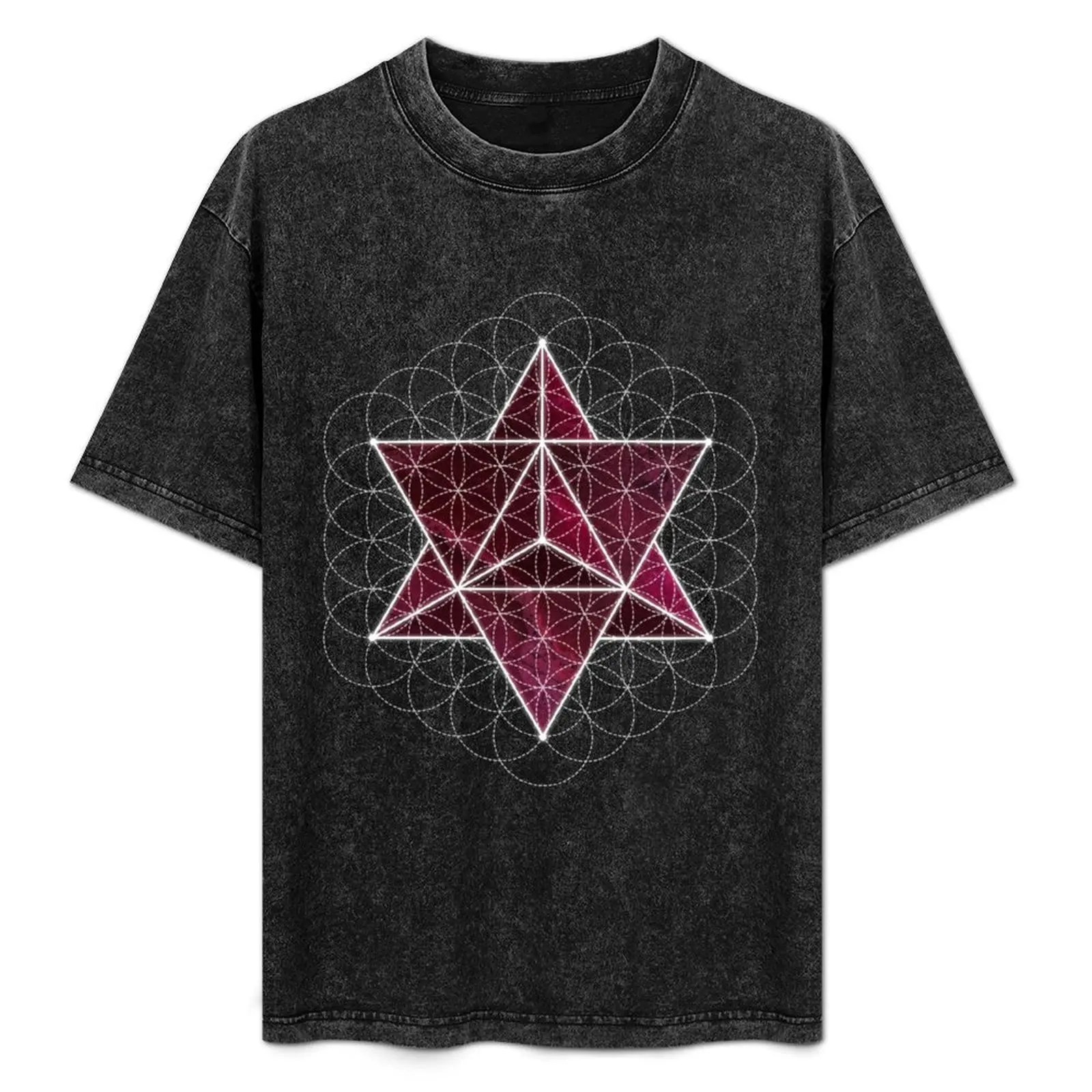 

Merkaba & Flower of life on sugilite T-Shirt Plus Size Street Style Tee
