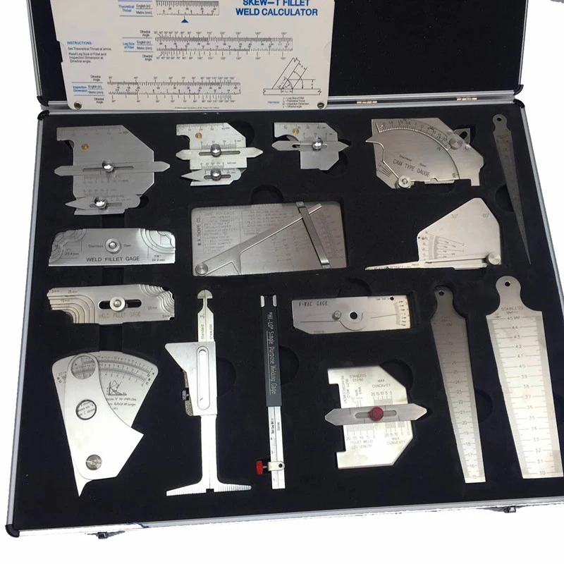 Imagem -02 - Soldagem Medida Medida Kits Inspeção Régua de Solda Combine Suit Gage 16 Pcs Aço Inoxidável