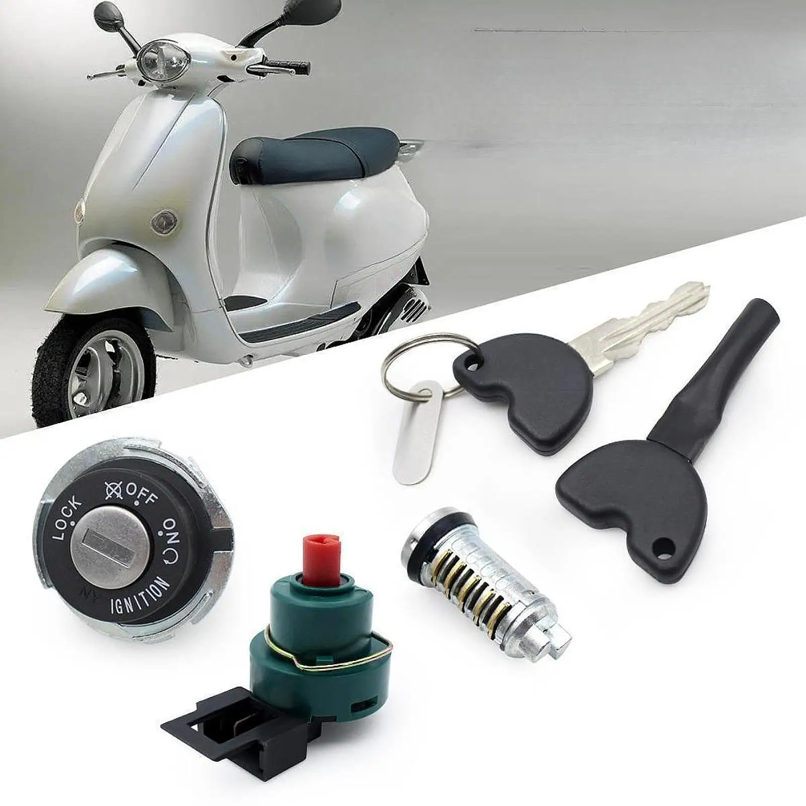 

Ignition Switch Easy Installation Replacement with Keys for Vespa ET2
