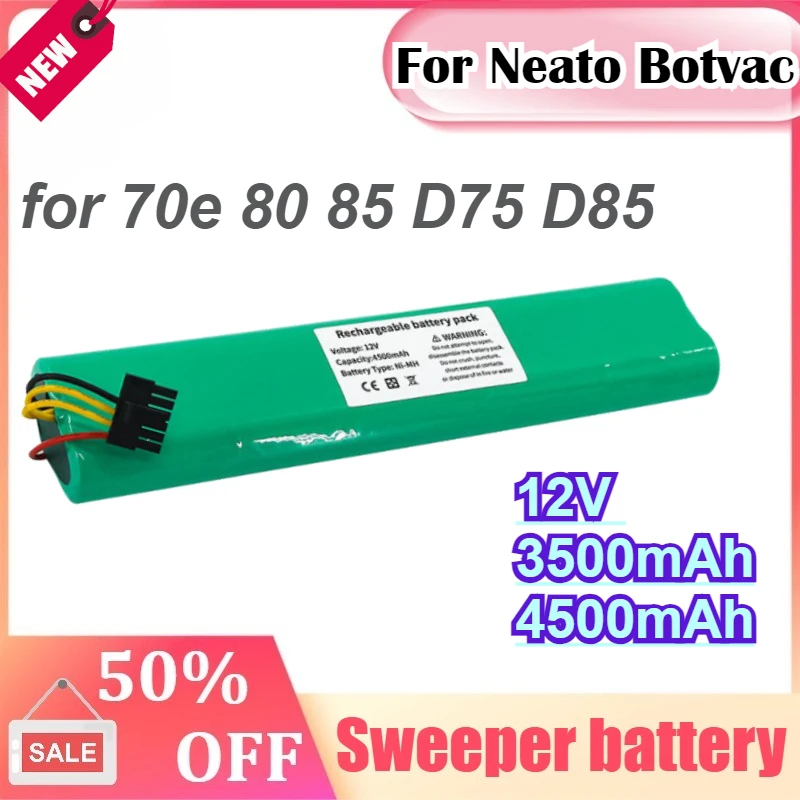 

NI-MH 12V 3500mAh 4500mAh Replacement battery for Neato Botvac 70e 75 80 85 caSino187 Vacuum Cleaner Replaces 945-0129