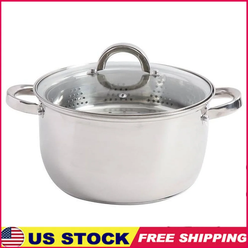 

6-каратная алюминиевая голландская духовка с корзиной для пароварки Прочная кастрюля для запеканки Универсальная кастрюля для приготовления пищи Идеальные супы Раковины Здоровое приготовление на пару Все