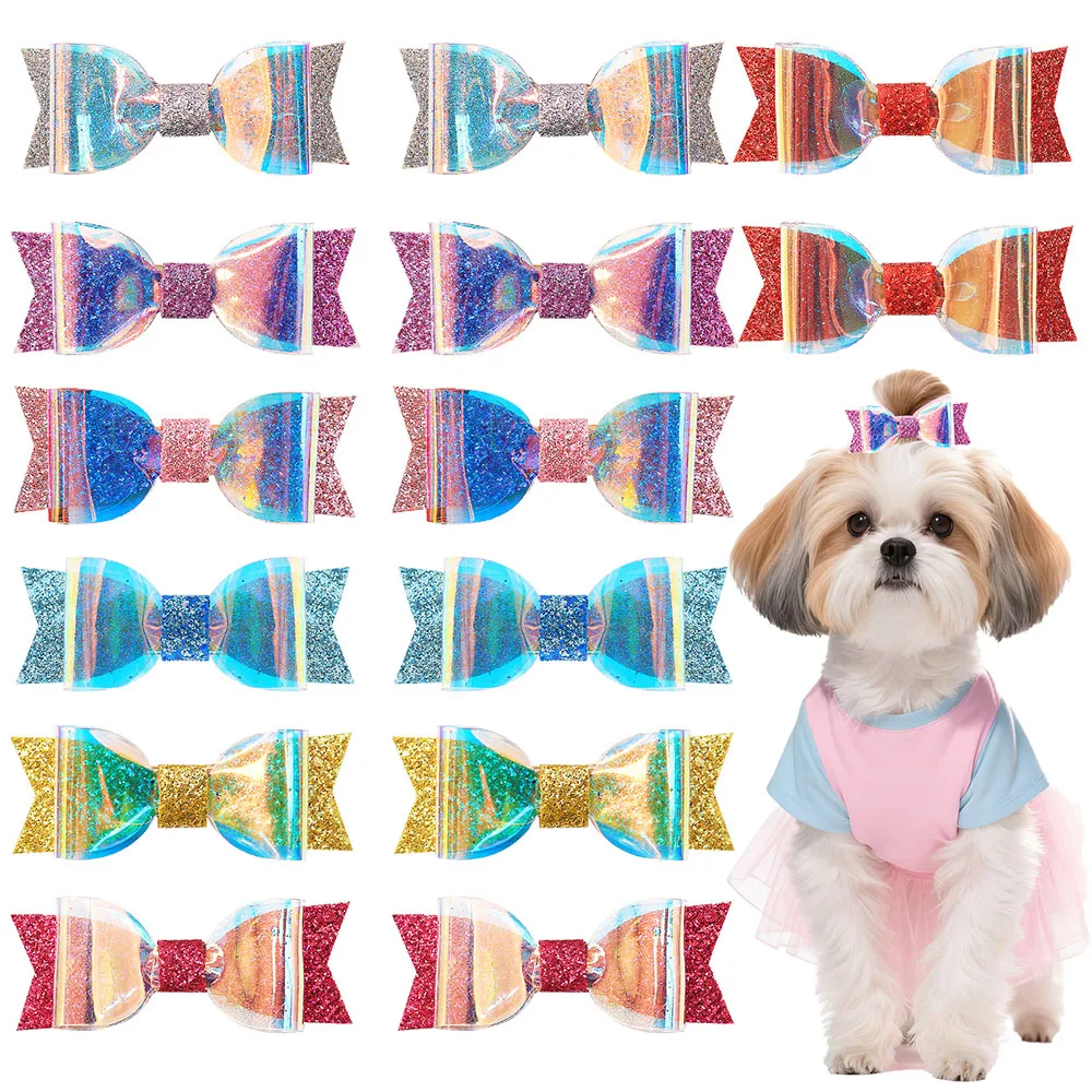 40/80PCS Colorful Dog Hairpins Dog Bows Hair Clips Cute Puppy Hair Accessories Head Flower Pet Grooming Supplies For Dogs