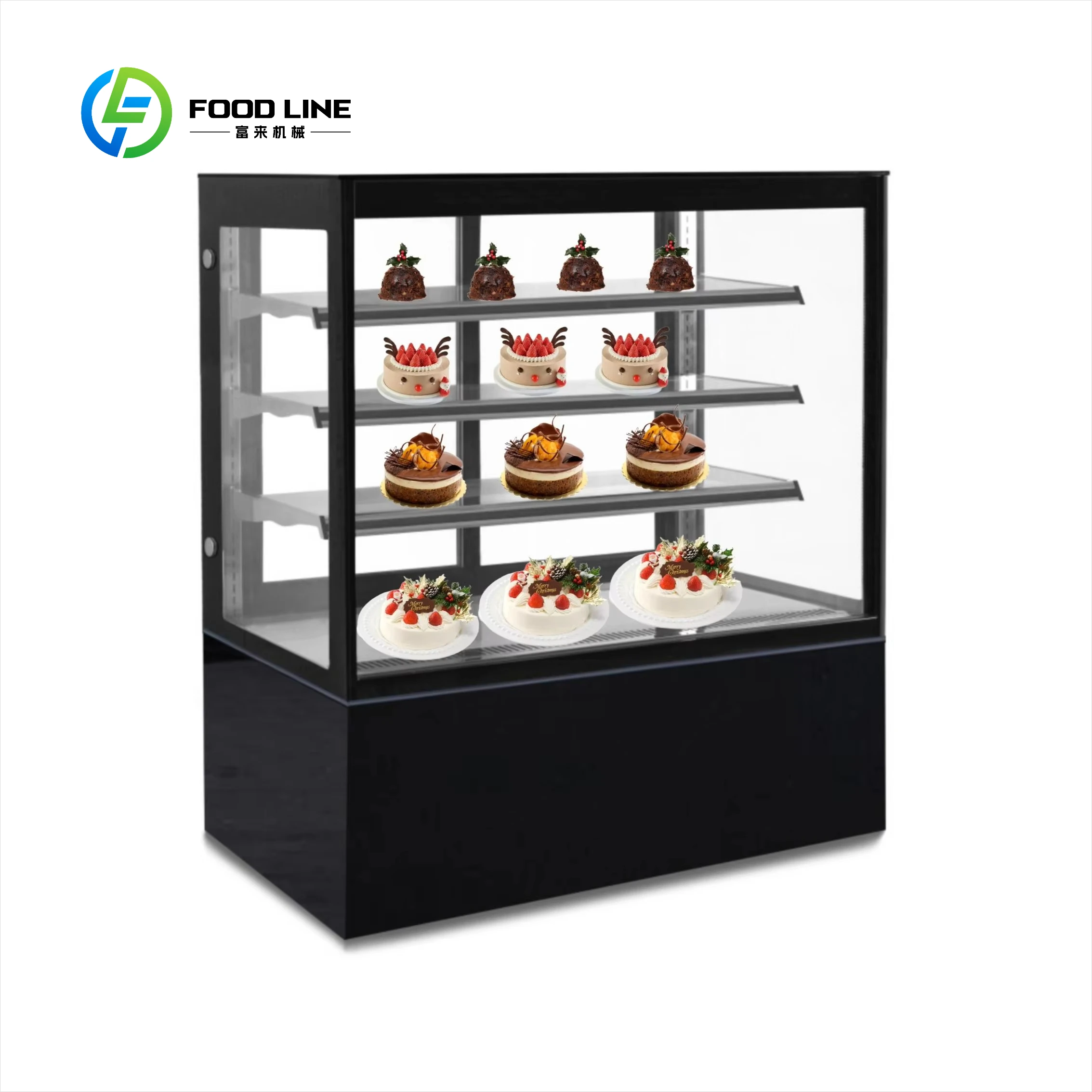 Commercial Cake Showcase Bakery Display Cabinet Cake Chiller Upright Refrigerator Pastry Chiller Showcase Display Customized