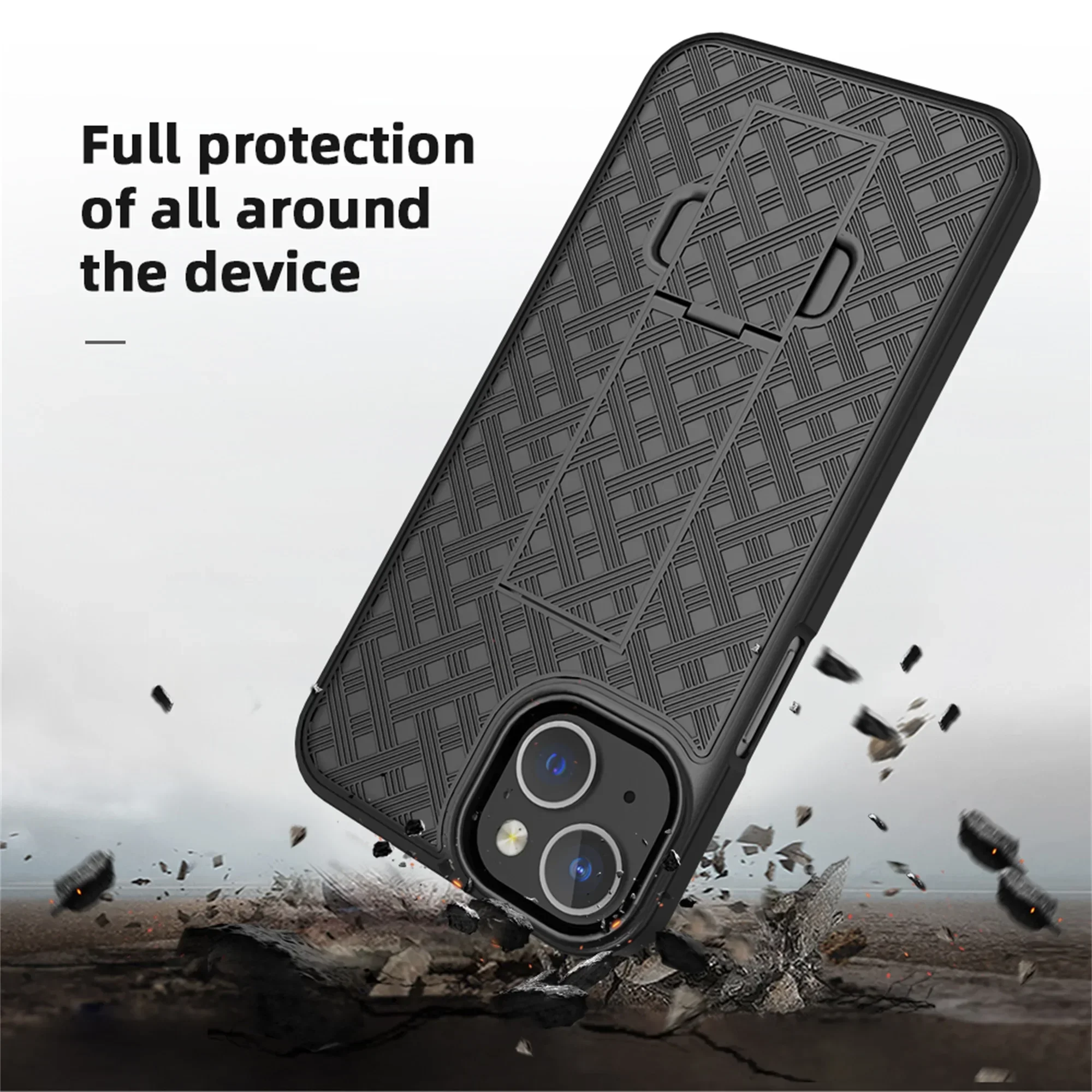 2In1 Hard Shell Holster Combo Case Waist Belt Clip Phone Cover for IPhone 17 Air 16 Pro Max 15 Plus 14 13 12 Mini 11 Pro