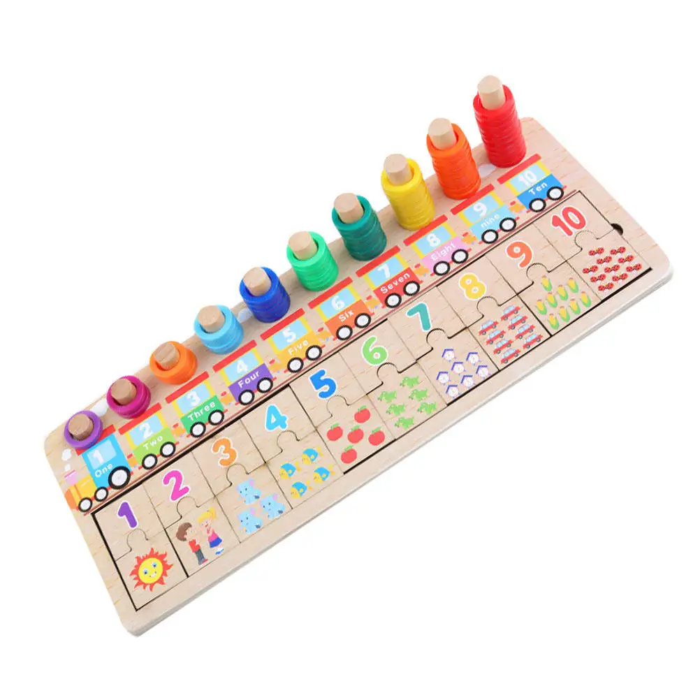 

1Set Educational Puzzle Board Kids Brain Math Game Wooden Jigsaw Early Learning Preschool Hand Eye Coordination Children Puzzle