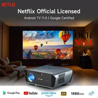 Caiwei 4K UHD Android 11 Projector Netflix Licensed 5G WiFi Dolby Video Outdoor Portable Home Cinema 80000 Lumens Projector 2025