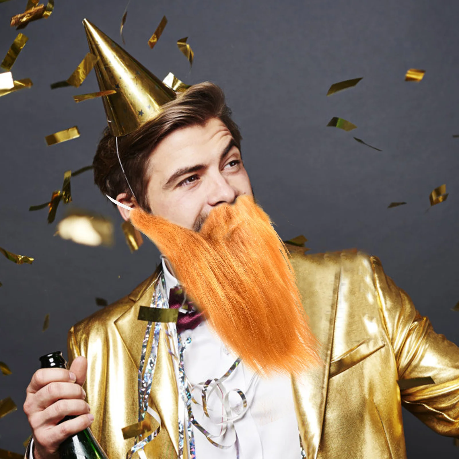 Large Realistic Fake Beard Prop for Men Costume Facial Hair Halloween Cosplay Party False Beard Accessory Supply