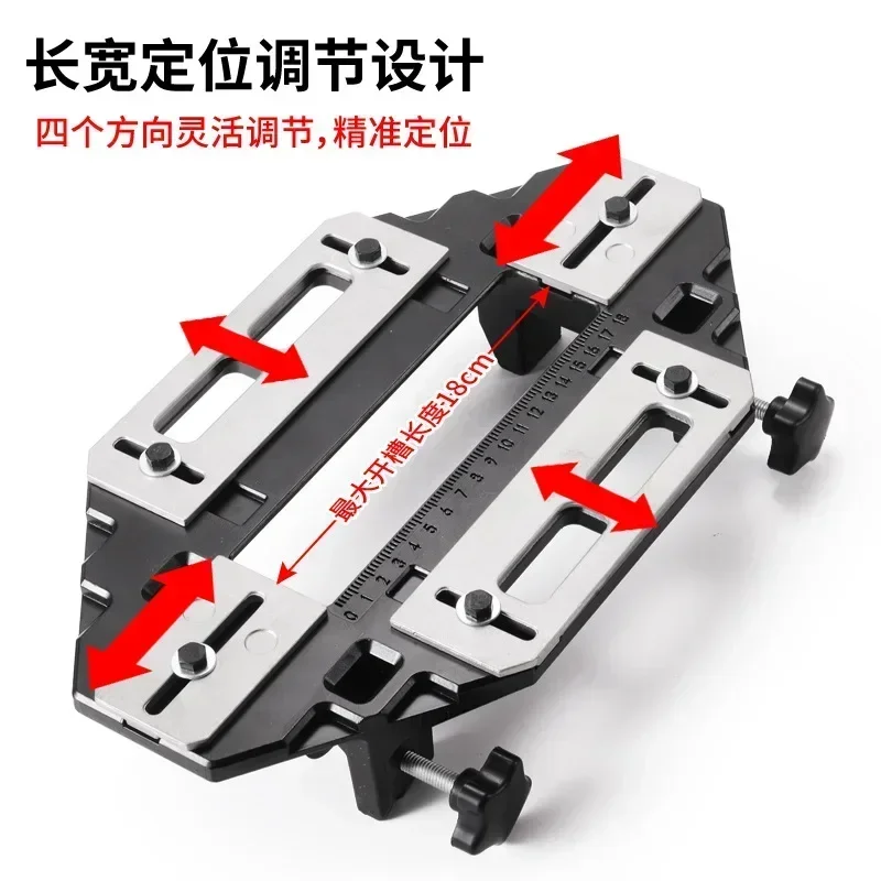 New Wood Door Hinge Hole Opener Hinge Positioning Slotter Hinge Lock Guide Plate Hole Opener With Spanner Bottom Cutter Woodwork