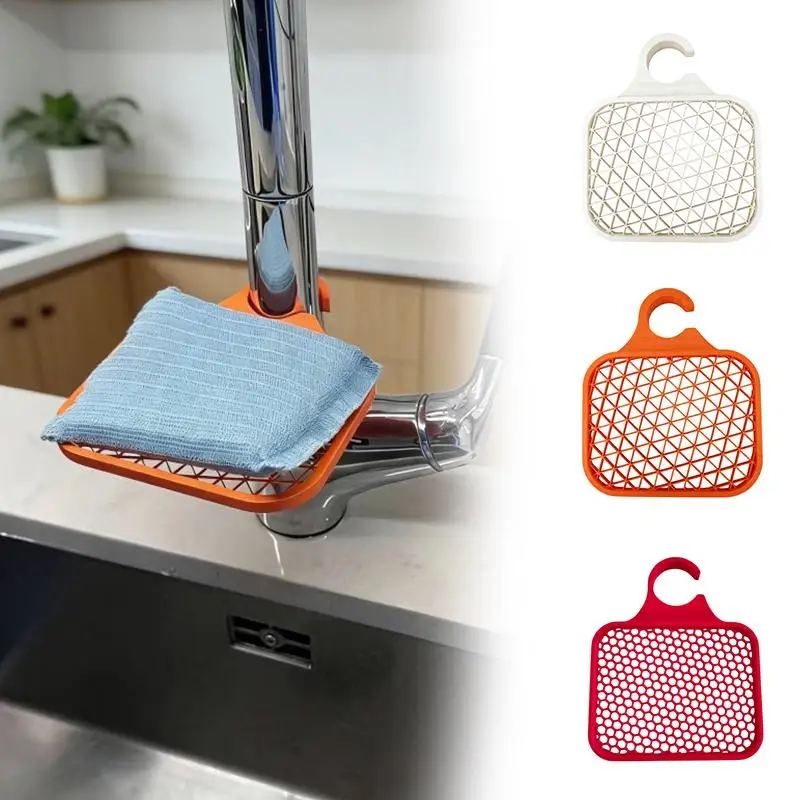 Sink Organizer Drainer Rack Multi-functional Plastic Storage Rack Fits 28mm Diameter Faucets. Hold Sponges, Soap, Dishcloths