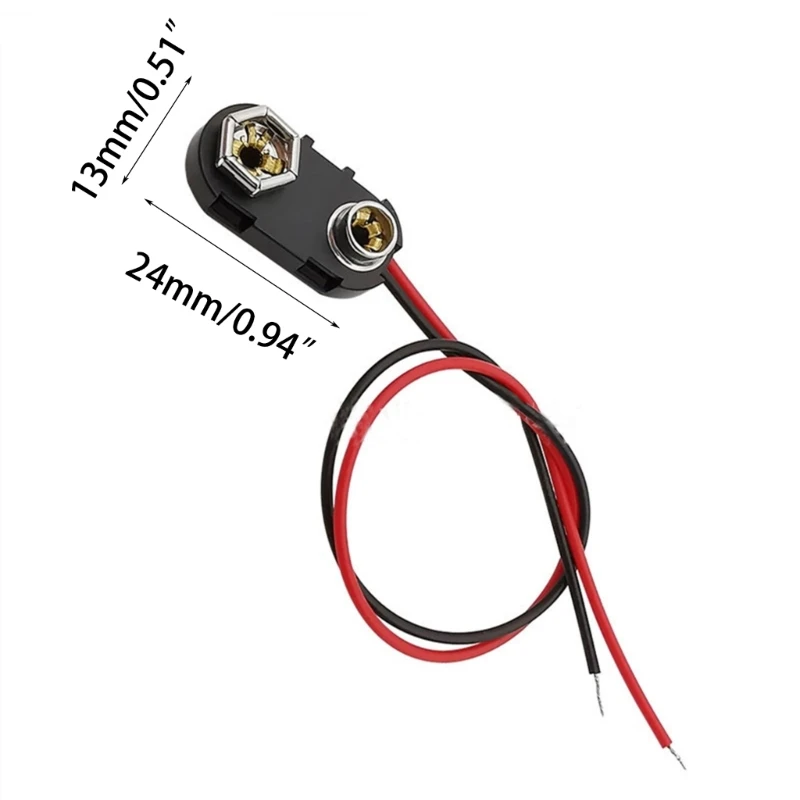 10 Pcs 9V Battery Connector Clip with Wires Harness Holder I-Type Plastic Housing Pigtail for 9volt Terminals Dropship