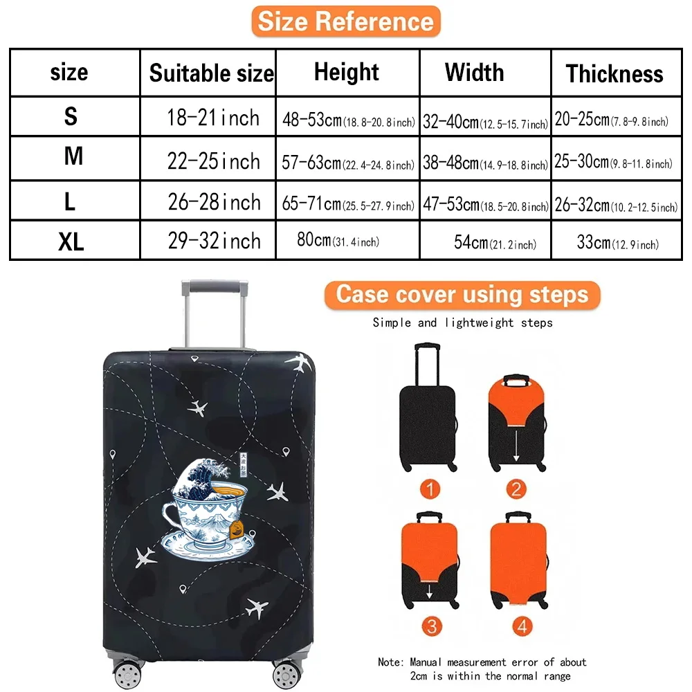 Penutup bagasi koper kain elastis penutup pelindung bagasi kasus Cove untuk 18-28 inci koper Printnig gelombang seri