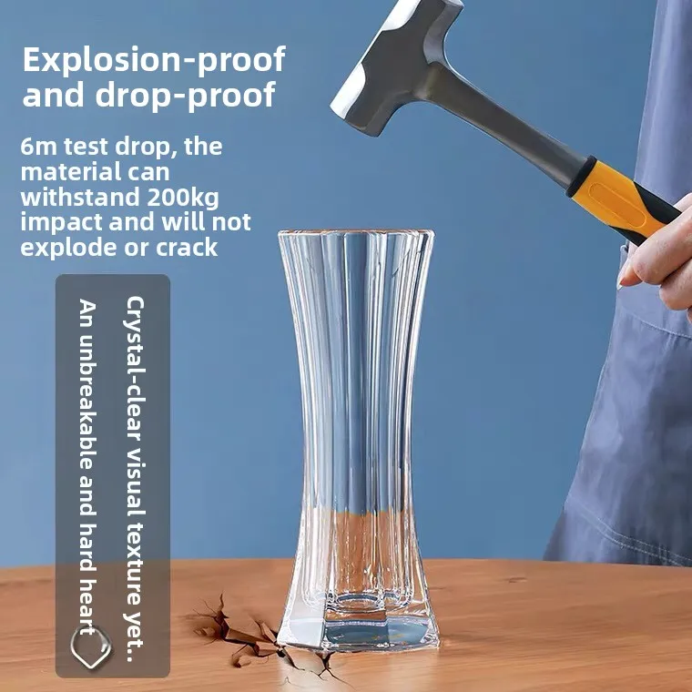 

Рекомендуемая акриловая прозрачная ваза для цветов из поликарбоната, пластиковая имитация стекла, маленькая ваза для отелей и ванных комнат, утолщенная, устойчивая к падениям