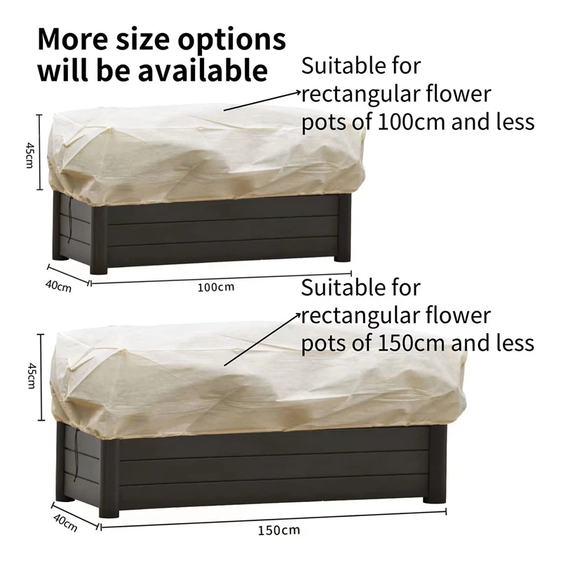 Rectangular Planter Box Protector Protects Plants In Balcony, Windowsill And Patio Planter Boxes From Frost, Wind 2Pcs