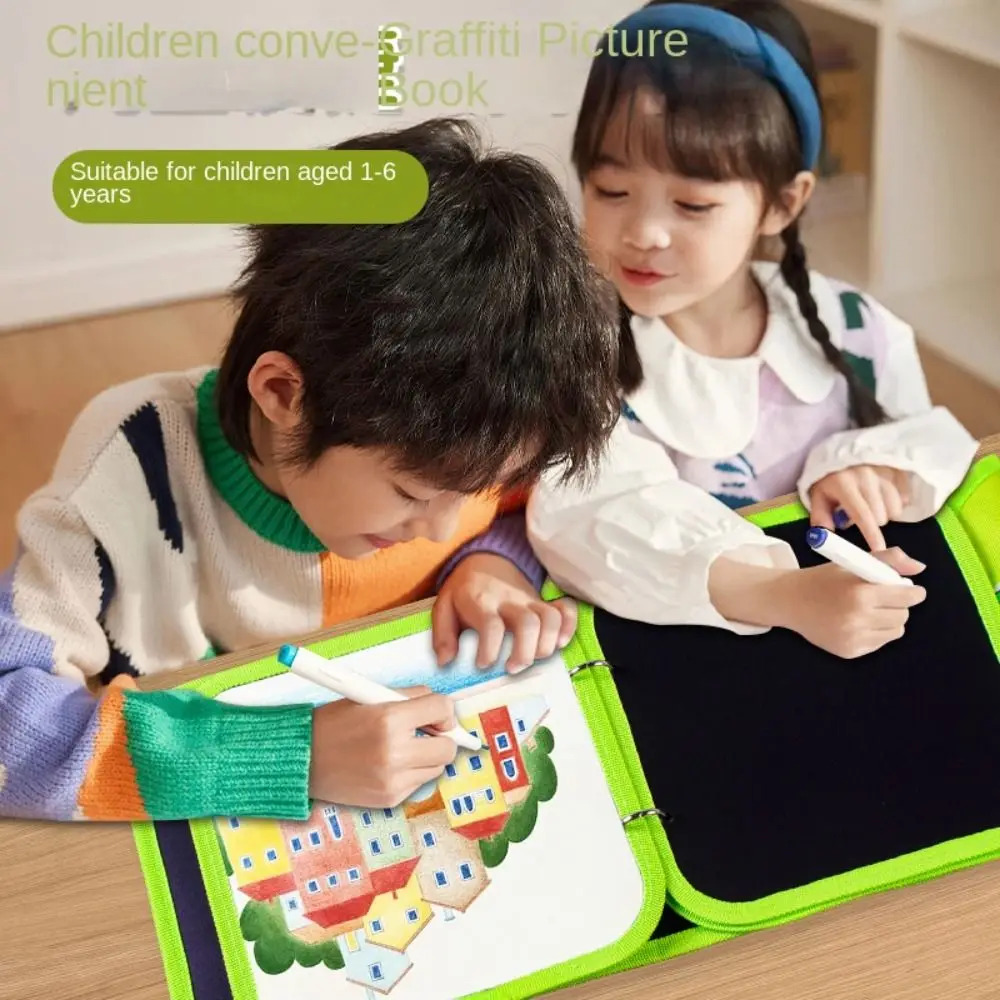 

Educational Children Blackboard Reusable Erasable Coloring Books Portable Cartoon Graffiti Book Preschool Toy