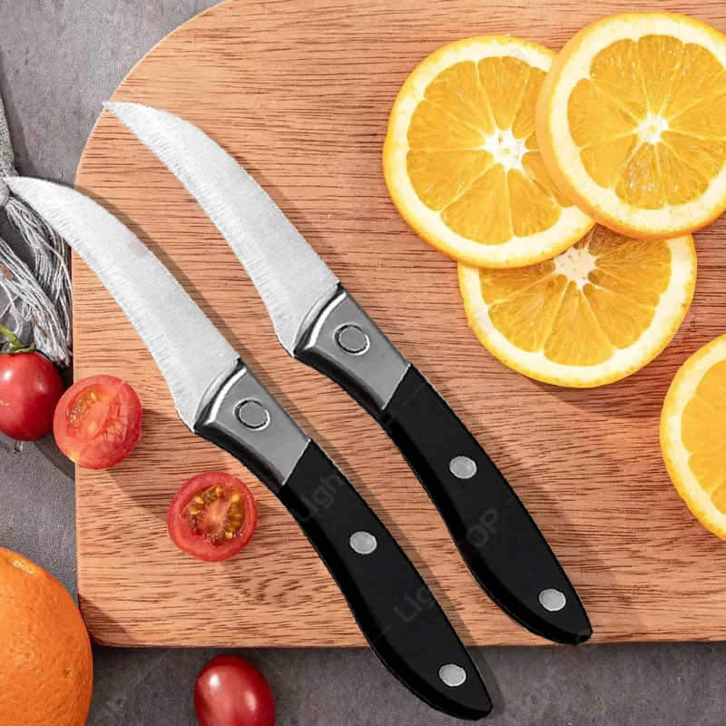Fruit Peeler Knife Stainless Steel Vegetable Fruit Knife Anti-Slip Black Handle Perfect for Kitchen Fruit Paring Cutter Knife