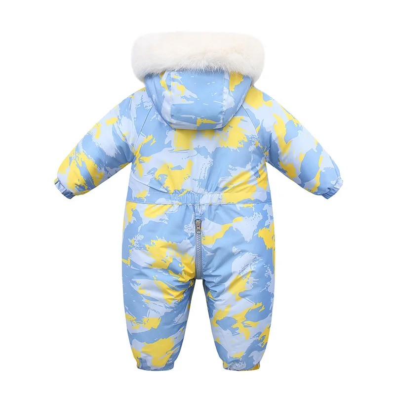 -30 Degree Winter Children Boy Ski Suit Waterproof Plus Velvet Camouflage Kid Winter Overalls 1-5 Years Baby Boy Jumpsuit Romper