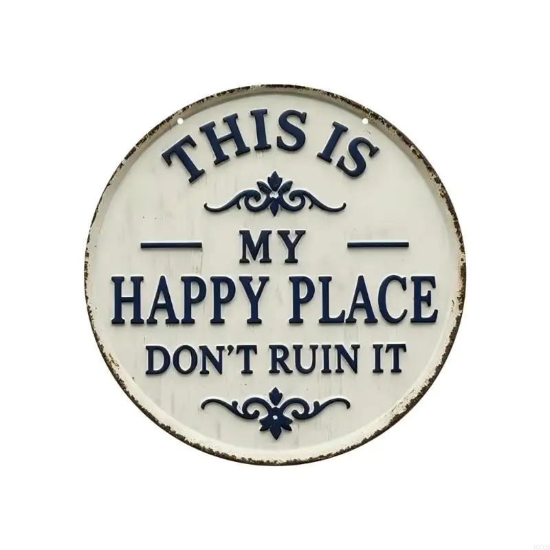 Humorous Garden Metal Sign This Is My Happy Place Do Not Ruin It Hanging Plaque 0XXB