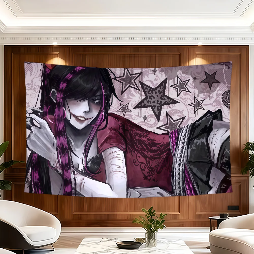 Nina C-Creepypasta the Killer flag Room Decoration Wall Tapestry Hanging Aesthetic Bedrooms Advertising Banner